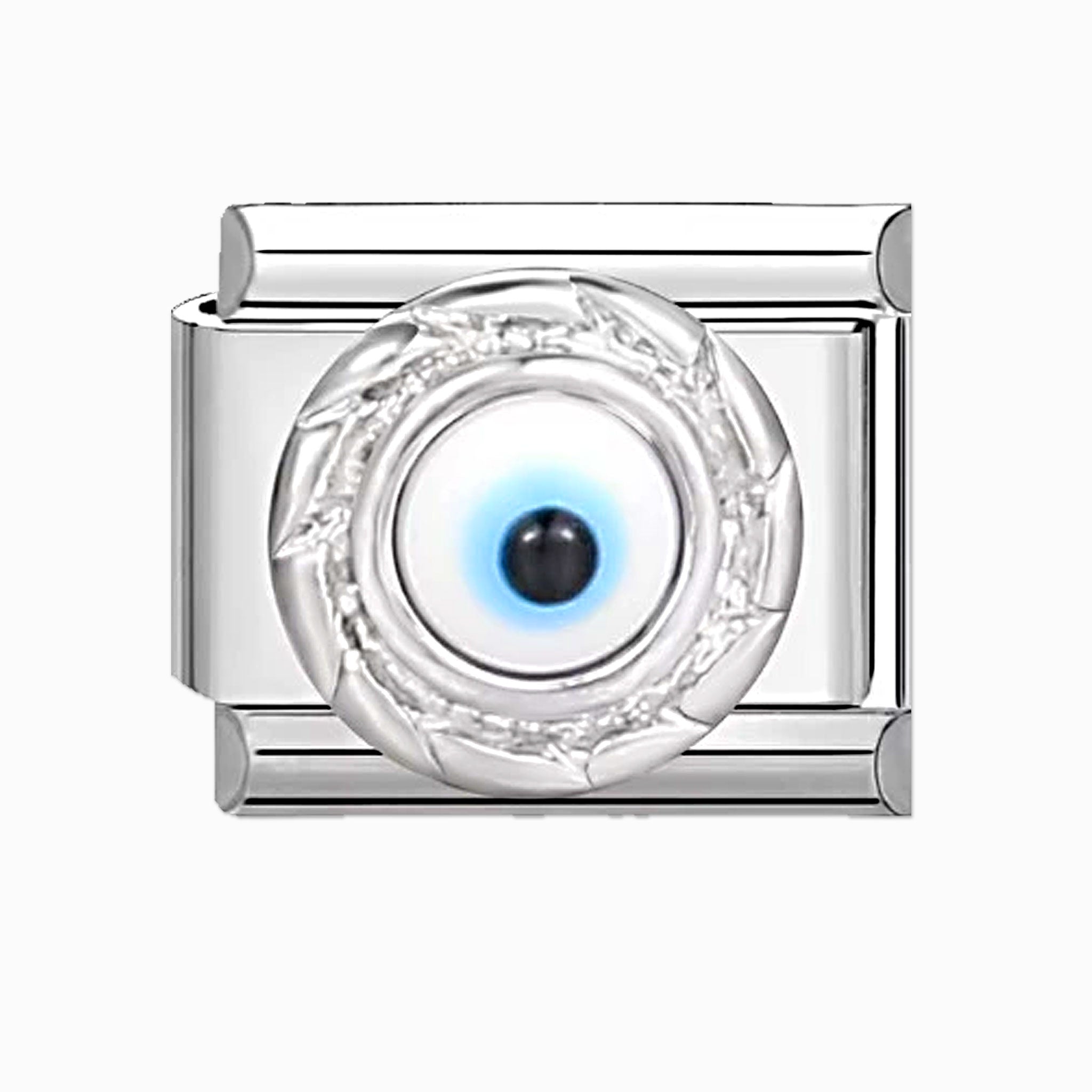 0530 - Blue Evil Eye Silver Charm