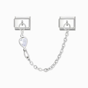 4371 - Clear Double Heart Pendant