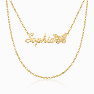 Hollow Butterfly Personalized Name Necklace
