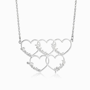 Custom Name Double Heart Personalized Necklace