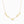 Custom gold two name necklace featuring cursive names Emma and Michael joined by a smooth polished heart in the center