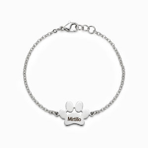 Customized name paw print bracelet