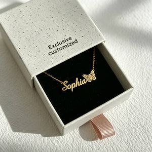 Hollow Butterfly Personalized Name Necklace