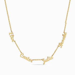 Personalized Multi-Name Gold Necklace | Custom Name Pendant
