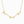 Custom gold multiple name necklace featuring cursive names Jena, Dowy, and Swan spaced along a link chain