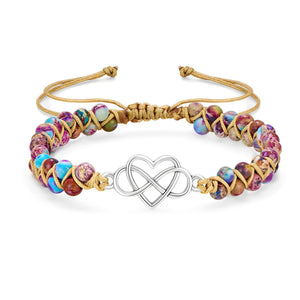 Eternal Heart Beaded Bracelet  | Adjustable Bracelet