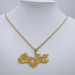 Custom Glitter Name Necklace