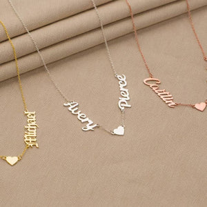 Double Name Engraved Pendant Necklace