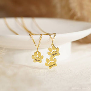 Pet Paw Print Personalized Necklace