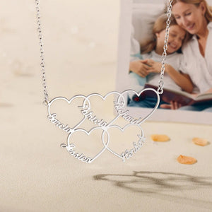 Custom Name Double Heart Personalized Necklace