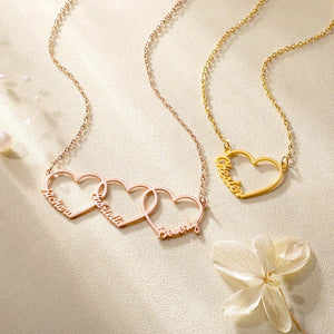 Custom Name Double Heart Personalized Necklace