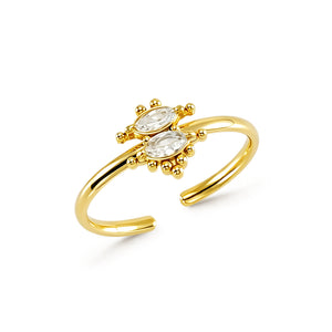 Zircon Adjustable Open Ring