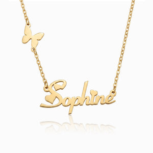 Personalized Butterfly Name Necklace