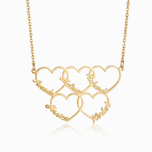 Custom Name Double Heart Personalized Necklace