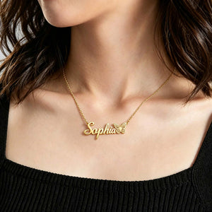Hollow Butterfly Personalized Name Necklace