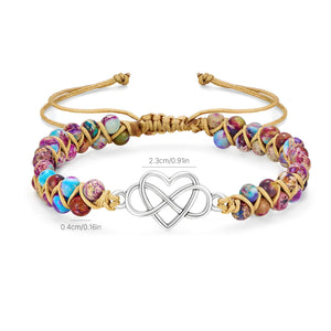 Eternal Heart Beaded Bracelet  | Adjustable Bracelet