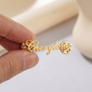 Personalized Letter Moon Brooch| Custom Brooch