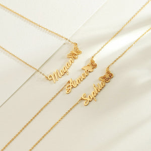 Hollow Butterfly Personalized Name Necklace
