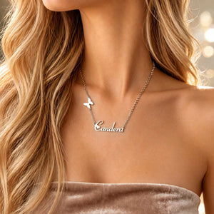 Personalized Butterfly Name Necklace