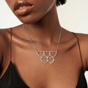 Custom Name Double Heart Personalized Necklace