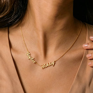 Personalized Multi-Name Gold Necklace | Custom Name Pendant