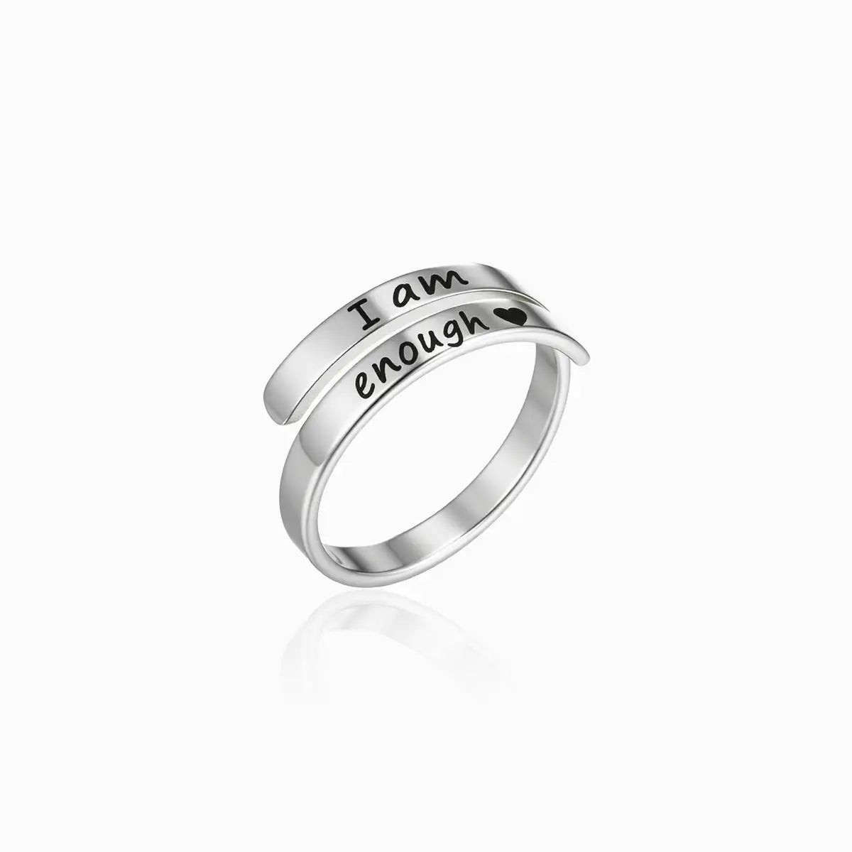 Personalized Inspirational Quote Ring – Custom Engraved Adjustable Motivation Ring