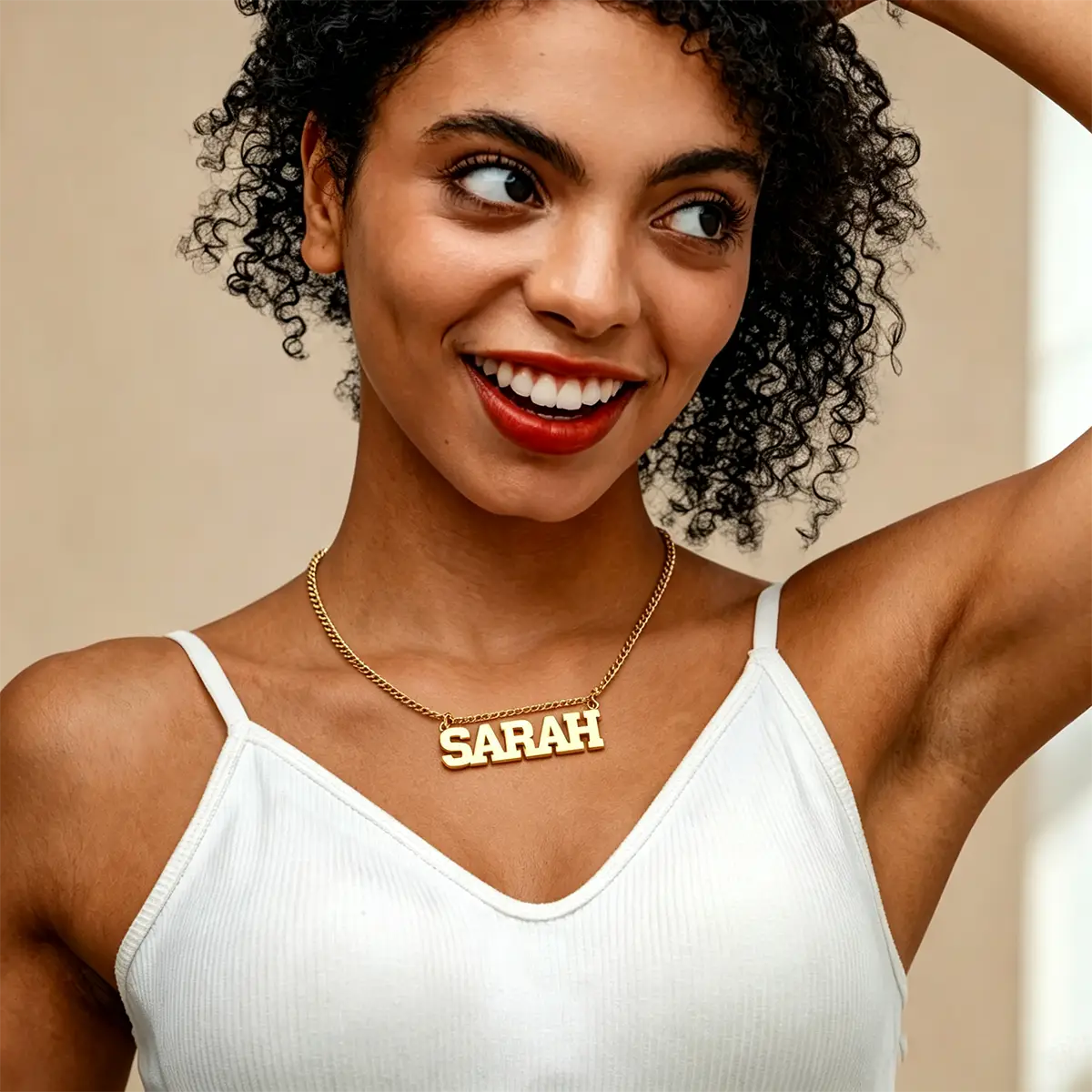 Personalized Cuban Link Name Necklace, Custom Stainless Steel Letter Necklace, Vacuum Plated 18K Real Gold, Waterproof Custom Jewelry Gift for Her & Him