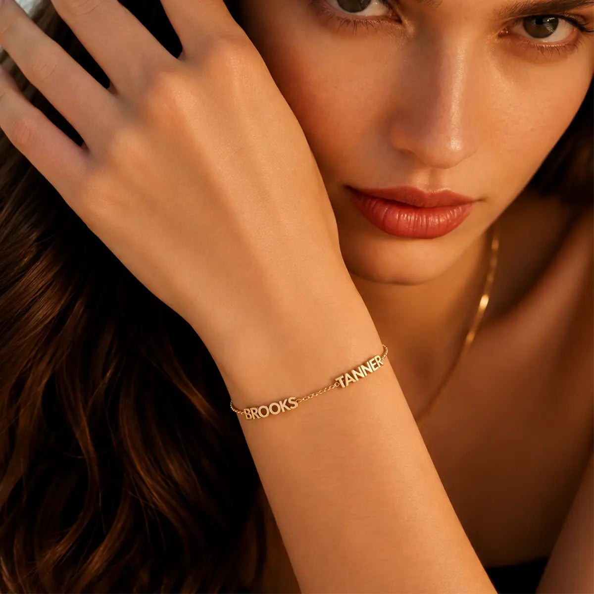 Personalized Cuban Link Name Bracelet, Custom Stainless Steel Letter Bracelet, Vacuum Plated 18K Real Gold, Waterproof Adjustable DIY Bracelet Gift