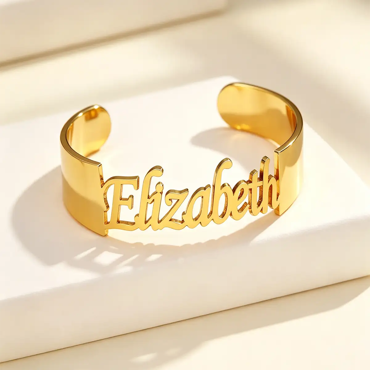 Personalized Stainless Steel Big Name Bracelet – Birthday Gift for Her