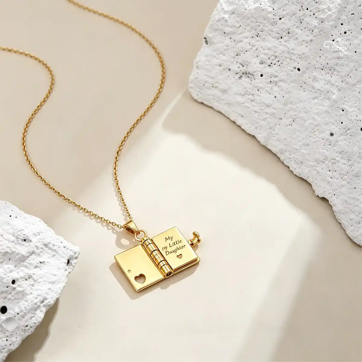 Personalized Book Necklace – Openable Message Necklace with Heartfelt Blessings Gift for Mom, Daughter, Son & Loved Ones