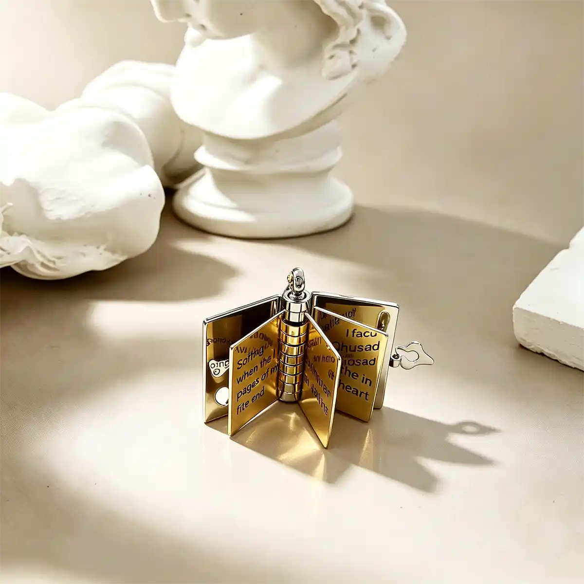 Personalized Book Necklace – Openable Message Necklace with Heartfelt Blessings Gift for Mom, Daughter, Son & Loved Ones