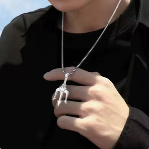 Titanium steel necklace, men's clavicle chain