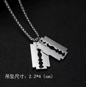 Titanium steel necklace, men's clavicle chain