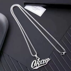 Titanium steel necklace, men's clavicle chain