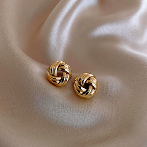 Simple Circle Braided Knot Earrings