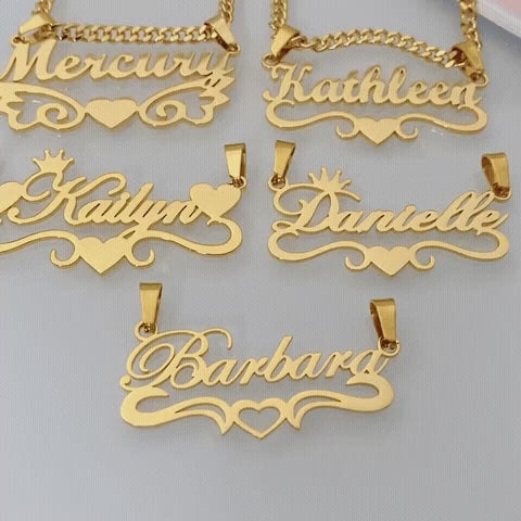 Personalized Stainless Steel Minimalist Name Necklace – Custom Engraved Letter Jewelry