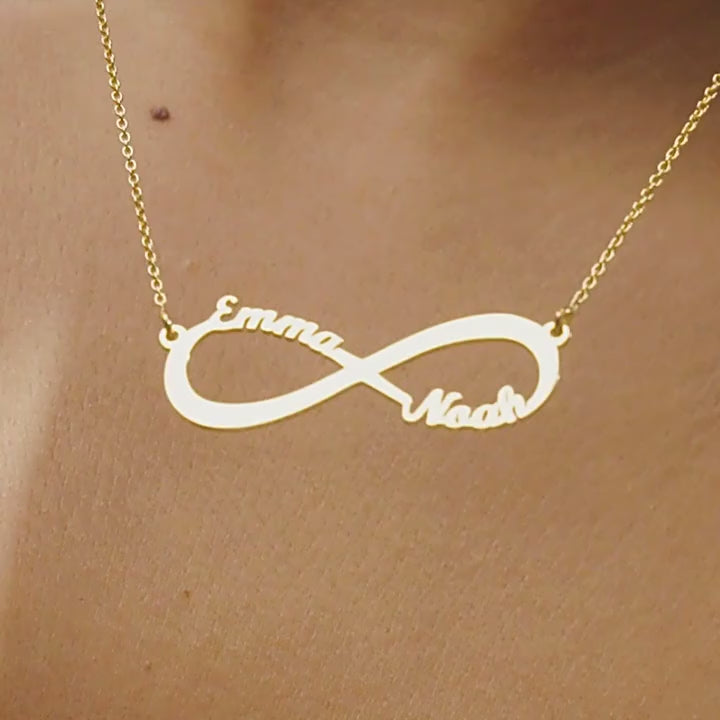 Personalized Stainless Steel Infinity Name Necklace – Custom Gift for He